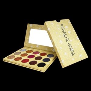 Panache House Shimmer Eyeshadow Palette - Gold, Red, Black Hues